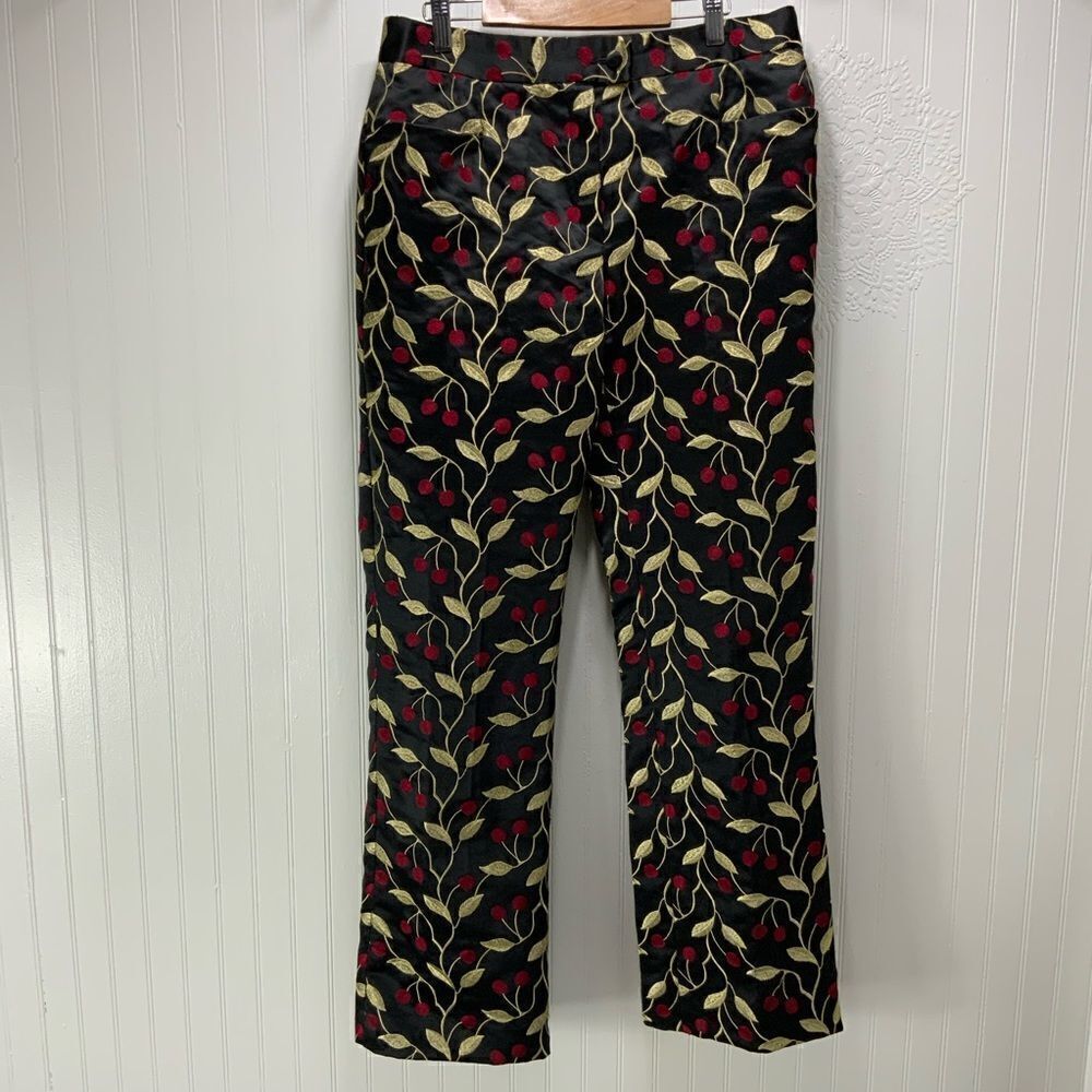 FAVOURBROOK Black silk embroidered pants